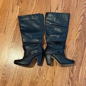 Elegant Black Heeled Boots